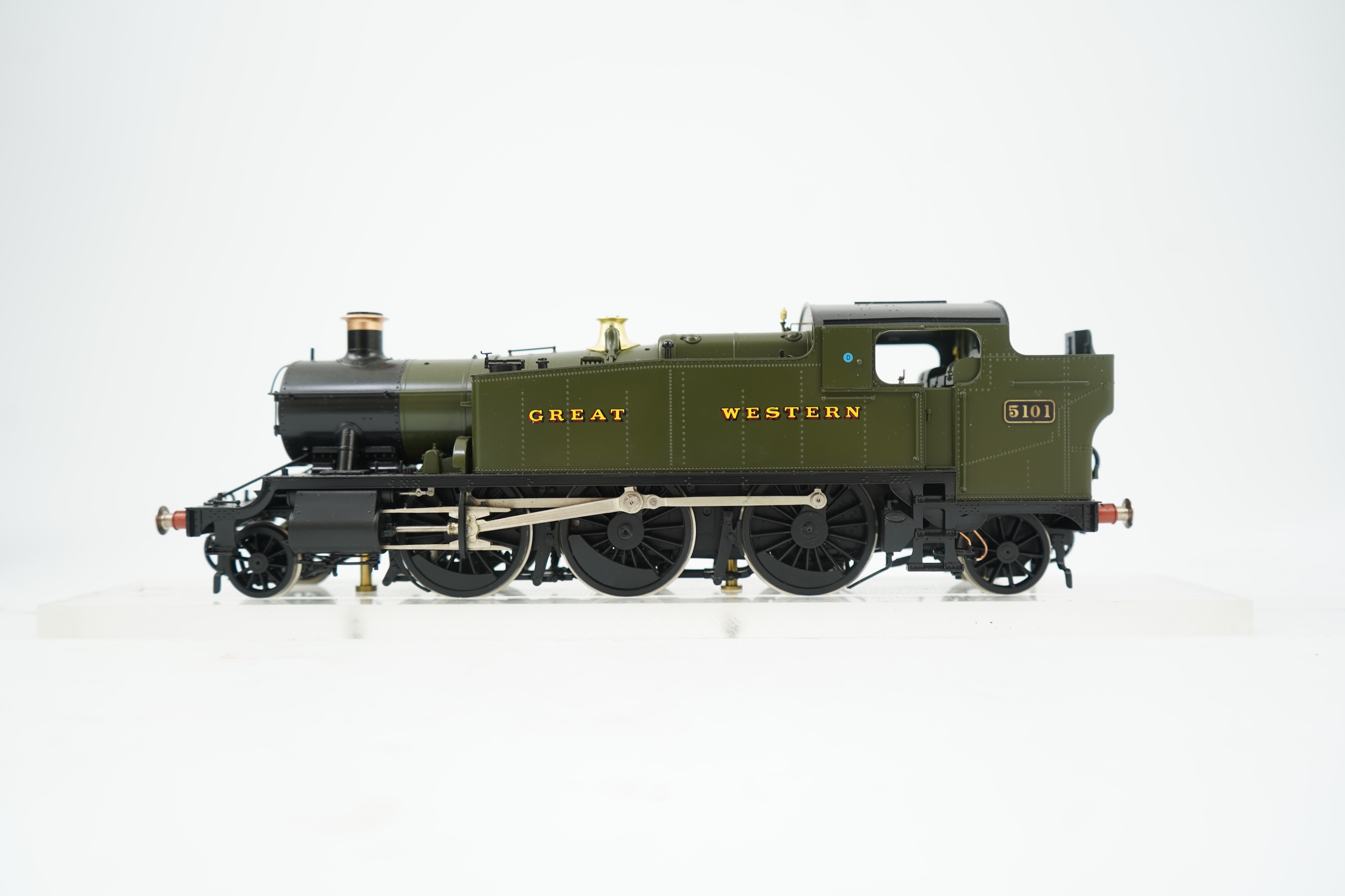 An 0 gauge Lee Marsh Models model of GWR Class 5101, 5101, 2-6-2T Prairie Tank locomotive, powered for two rail operation, with original box and instruction booklet.